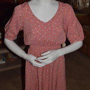 XS Copper Key Peach Floral Summer Dress, NWT